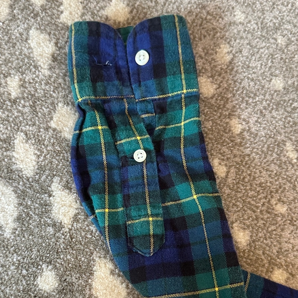 Polo Ralph Lauren Green and Blue Plaid Women's Shirt - Picture 3 of 5